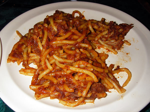 Plate of BBQ Spaghetti
