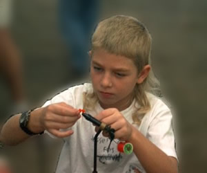 Jesse, our youngest member, focused on the task at hand