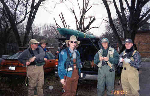 Photo: CTFF Members getting set to fish the Guadalupe River near Ingram