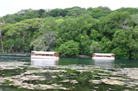 Two Glass-bottomed boats on San Marcos Springs